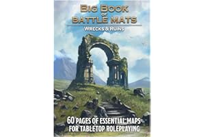 Loke Battlemats Big Book of Battle Mats Wrecks & Ruins - Libro di Mappe RPG per Giochi di Ruolo Fantasy