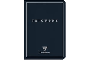 Clairefontaine 37120C Kolekcja Triomphe PLATINUM - Notes szyty głęboki niebieski - A5 14,8x21 cm - 96 stron gładkich - papier kremowy 90 g - okładka kartonowa matowa ze srebrnym tłoczeniem