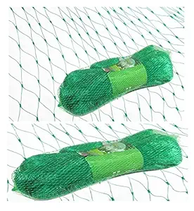 Krisah 50 FT X 10 FT Green Anti Bird Net (19 mm Mesh Size) with Cable Ties for Easy Tying (50)