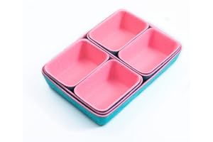 Ruimou Schreibtisch-Schubladen-Organizer, Filz-Schubladen-Organizer, Aufbewahrungsbehälter für Make-up, Schmuck, Utensilien im Schlafzimmer, Kommode, Büro und Küche (7 Stück/Set) (Hot Pink + Blau)