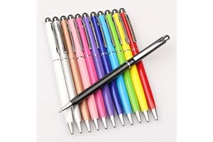 homEdge Stylus Pen and Ink Pen Set of 12 Pack, Universal 2 in 1 Capacitive Stylus Ball Point Pens Compatible with iPad, iPhone, Samsung, Kindle Touch, Capacitive Touch Devices