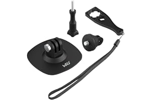 HSU Supporto adesivo per Go Pro, supporti flessibili per casco Insta360, kit di accessori per action camera (3 in 1)