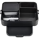 Mepal Bento Lunch Box Take A Break Large B&ouml;lmeli Portatif Yemek Kabı 1500 Ml - Nordic Black - İskandinav Siyahı