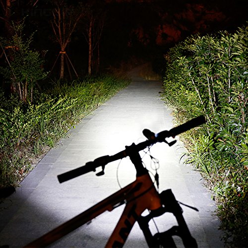 AIGUOZER® 7 LED 9800Lumen aufladbare Fahrradlicht Schweinwerfer mit 8800mAh Batterie Frontlichter Kopfleuchte Helmlampe Doppelzweck Standlicht Kopflichter Fahrradlampe vorne wasserdicht Kopflampe - 7