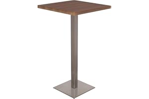 SixBros. Tavolo da Bar Tavolo Alto Noce Effetto Legno 60x60x105 - M-BT60H/1432