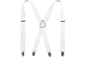 BEAFACE Mens Braces X Shape with 4 Clips, Elastic Adjustable Suspenders Braces for Men Trousers, Mens Suspenders Braces Business Wedding Casual