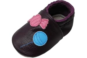 YALION Baby Weiches Leder Lauflernschuhe Kleinkinder Krabbelschuhe Hausschuhe Lederpuschen Babyschuhen mit Wildledersohlen Mehrfarbig
