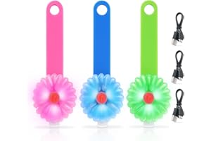 Dokkita Collier Lumineux Rechargeable pour Chien 3pcs, Lumiere Chien Nuit Rechargeable avec 3 Modes de Lumière, Pendentif Lumineux Chien, Lampe de Sécurité LED Clignotant Dans la Nuit pour Chien Chat