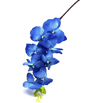 Amazon.de: Orchideenzweig 106 cm XXL blau Seidenblumen
