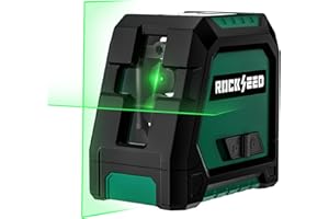 RockSeed Dual Modules Laser Level, Self Leveling Line Level, Horizontal and 150° Vertical Green Beam, 2 AA Batteries, Carrying Bag, for Home Decoration/DIY/Construction Site