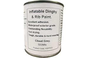 FASCINATING FINISHES LTD 1 x 500ml Cloud Grey Inflatable Dinghy Anti Slip Paint. Boat Rib Fishing Raft