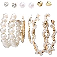 Jewels Galaxy Brass Pearl Earrings For Women