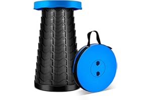 ‎LUXJET LUXJET Klein Klapphocker Höhenverstellbar für Camping - Tragbarer Falthocker Outdoor Angeln BBQ Drinnen Küche - Teleskophocker Belastbar 180 kg