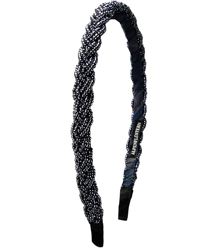 Strass-Stirnbänder 4er Set – Silber, Schwarz, Grau, Blau, Mit Rutschfesten Zähnen
