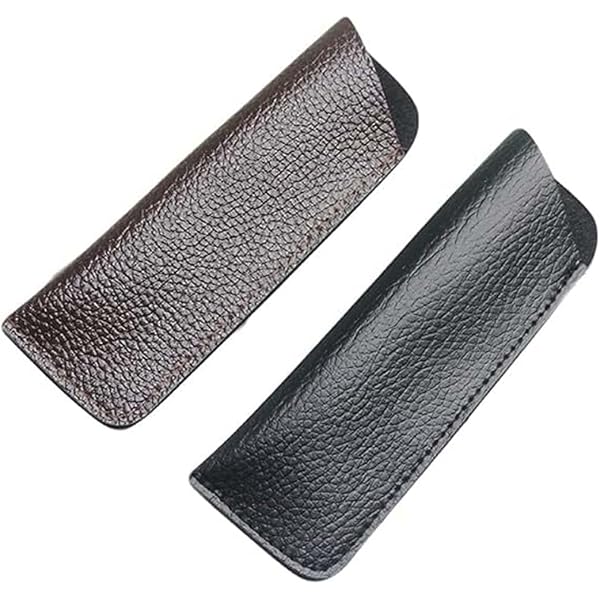Custodia Occhiali In Pelle Sottile – Morbida, Foderata, Colori Nero/grigio/marrone