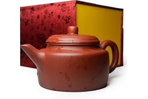 YXHUPOT Czajniczek 210 ml chińska glina Yixing Zisha prawdziwy czarny garnek Dezhong zaparzacze do herbaty luzowanej (czerwony)