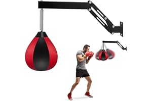 CRLVLYN Speed Bag Boxing Set,Wall Mount Height Adjustable & Fold Speed Balls, Reflex Bag, Stress Relief Boxing Equipment Gifts for Men, Adults Teens and Kids,Fits Home Gym Workout