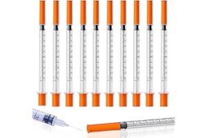 ZIOFY 10 Pcs 1ml Plastic Measuring Tools, 30G 8mm Precision Dispensing Syringes | Individually Sealed Lab Accessories for Liquid Distribution, Pet Feeding & Fluid Separation