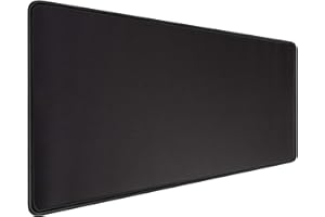 HIHUHEN Gaming Mouse Mat Desk Office Mouse Pad Large Size 800x300x3mm Comfortable Mousepad with Smooth Cloth Surface, Improved Precision and Speed (80x30 Black)