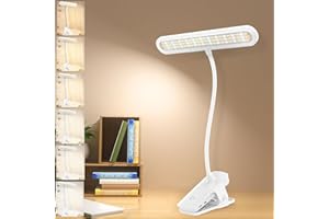 deaunbr Clip on Light LED Reading Light for Book in Bed, 66LEDs Desk Lamp Eye Caring 4 Brightness and Multiple Color Temperatures Book Lights Rechargeable Clamp Lamps for Beds, Headboard, Bedroom