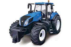 Maisto Tech RC Tractor teledirigido 4x4, New Holand, Ruedas gigantes con tacos, 2.4 GH.z, 6 direcciones, Todoterreno, Radiocontrol niño, Control remoto, Coches para niños, +8 años (78029)