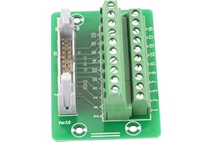 Garosa 20-poliger Stiftleisten-Anschlussklemmenblock Breakout Board SPS-Schnittstelle mit Halterung für die SPS-DIN-Schienenmontage in Grün