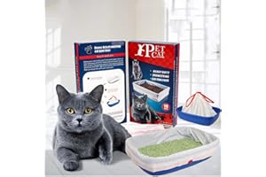 IZOSEN Durable Cat Litter Box Liners with Drawstrings, Big Size Cat Litter Pan Bags Toy Storage Bag (91.4×45.7cm, 10 Pieces)