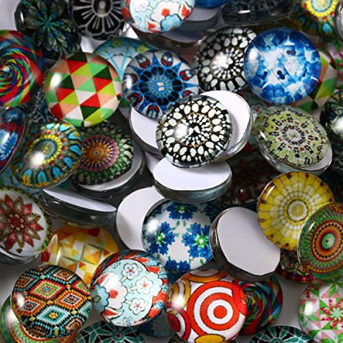 ULTNICE 200pcs Cabochons runde Mosaik Fliesen für Handwerk Glas Mosaik für Schmuck machen - 4