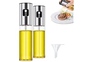 SO GOODS So Homey - Kit 2X Spruzzino Olio per friggitrice Aria in Vetro Alimentare e Acciaio Inox, Dosatore Olio Spray per friggitrice ad Aria BPA Free, Spruzzatore Olio Facile da Pulire, Oliera Spray 100Ml