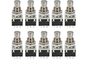 ESUPPORT E Support 10 Piezas 3PDT 9 Pin Interruptor de Pedal de Efecto Guitarra Interruptor de Metal Caja de Pedal de Efectos Derivación Verdadera Stomp Negro