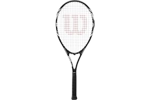 RACKETWORLD Wilson Federer Adult Tennis Racket (Various Bundle Options) Black/White Series