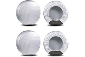 Amfor Reifenabdeckungen, 4er-Set, wasserdichte Aluminiumfolie, Sonnenschutz, wetterfest, passend für 48,3 cm bis 55,9 cm Reifendurchmesser (M-24-26 Inch Tire Diameters)