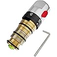 MORADO Thermostatic Cartridge Replacement for Shower Bar,Shower Valve Handle Spare Repair Kit with Temperature Control Handle, Chrome Plated,Solid Brass
