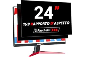 ZOEGAA Confezione da 2 Pellicole Privacy Monitor 24 Pollici per Computer 16:9 - Filtro Privacy Antiriflesso con Protezione Luce Blu per PC, Rimovibile a Doppia Faccia, Protezione Dati a 180°