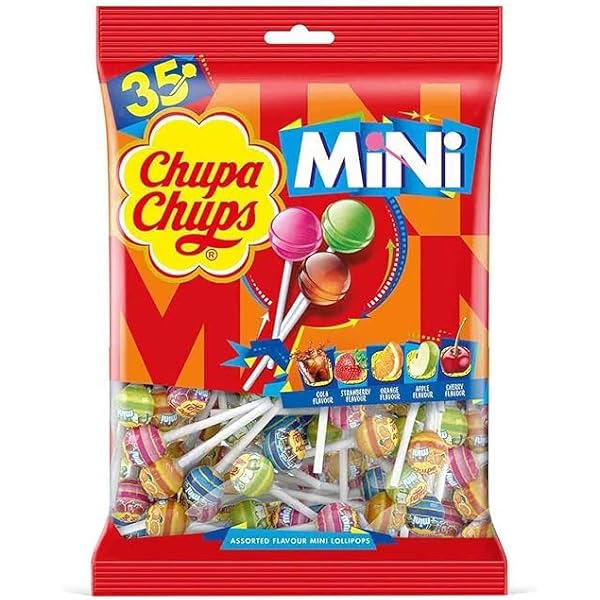 Chupa Chup 15 Mini Assorted Lollipop 90g Packet (Pack of 2