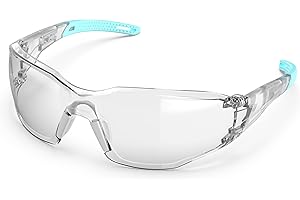 TOREGE Gafas protectoras transparentes – Merluza ajustable, antivaho y antiarañazos, ligeras con agarres de goma antideslizantes – Cumple con ANSI Z87
