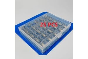 EVERNICE Lot de 25 bobines métalliques avec boîte pour Bernina 3 Series 330, B330, 350Pe, B350Pe, 380, B380, 830, 930, 440