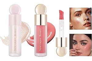 NEWVENPER Liquid Highlighter, Fard à Joues Liquide avec Pinceau pour Visage, blush liquide + insight highlighter Longue Tenue Lisse Léger Anti-Salissure