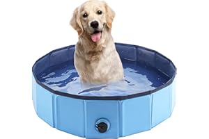 SHOKAN Hundepool für Welpen, Faltbares Welpen Hundeplanschbecken für Hundebadewanne, 80cm Tragbare Hundebadewanne, Schwimmbad für Drinnen und Draußen, Kleines Planschbecken für Welpen und Kinder