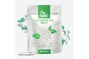 ‎RAW POWDERS Vitamin K2 (MK-7), 60 Capsules - Support for Bone & Heart Health - Pure Ingredients, GMO & Gluten Free, Promotes Calcium Absorption and Bone Density - by Raw Powders
