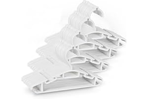 Homewit 60 Stück Kinderkleiderbügel, Baby Kleiderbügel, Dame Kleiderbügel, Kunststoff Kleiderständer für Baby, Kleinkinder, Dame, Kleinkinderkleidung, Kleiderschrank,Kleiderständer, 30cm Länge, Weiß