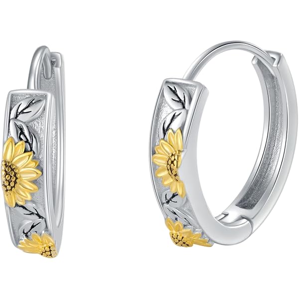 LINSTER Bracciale Girasole da Donna Argento 925 orecchini Bracciali girasole regolabili placcati in oro Regali di gioielli di Natale di compleanno per donne e ragazze