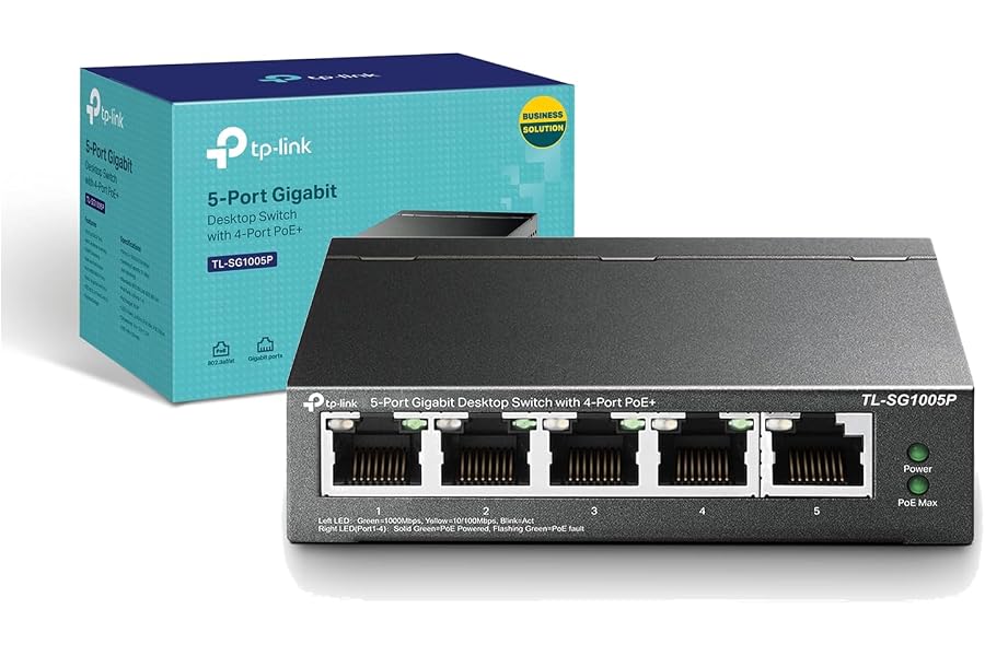 TP-Link TL-SG1005P - 5 Puertos Gigabit PoE Switch | 4 Puertos PoE 65W | 802.3af Obediente |Puertos blindados | Optimización d