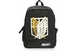 CoolChange Sac à dos en lin Bataillon d'Exploration pour fans de L'Attaque des Titans | Modèle: noir