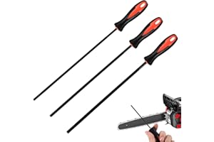 CANCYCC 3 Stück Feile für Kettensäge, Pferd Feile Kettensäge Feilenset, Kettensäge Rundfeile mit Griff, Sägekettenfeilen Set 4,0 mm, 4,8 mm, 5,5 mm 3 Größen für Kettensäge
