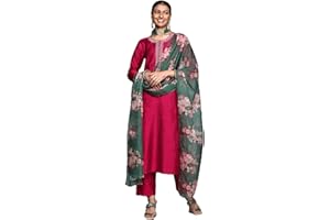 PARVDI Kurta-Set für Frauen mit Dupatta indischen Stil Kurti Palazzo Hosen Hosen Set für Frauen Party Wear