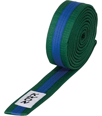 Budogürtel Mehrfarbig Für Judo, Karate & Kampfsport – 100% Baumwolle, Länge 280 Cm (grün/blau/grün)