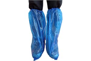 ULALAZA Couvre-chaussures jetables - Paquet de 100 (50 paires) Couvre-chaussures et bottes pour tapis d'intérieur Protection Antipoussière Extérieur Imperméable Antidérapant Durable PE/polyéthylène