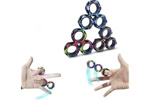Amyang 9Pcs Fidget toys pack - Stress Relief Magnetic Rings for Man Woman Teens Kids Boys Girls Anxiety, Funny Christmas Stocking Stuffers Gifts Party Favors