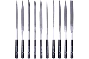 KHYYQUA Juego de 10 limas de aguja,mini juego de limas para madera metal plástico, juego de limas pequeñas que para metal, joyeros, madera, cuero y plástico